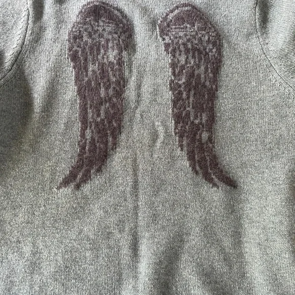 Berenice Sweaters Bernice Bluegrey Sweater With Angel Wings Poshmark